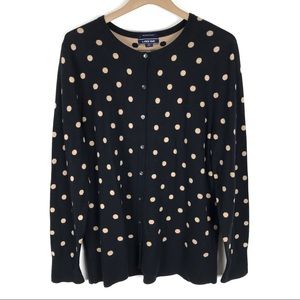 NWT Land's End 1X Jacquard Polka Dot Cardigan
